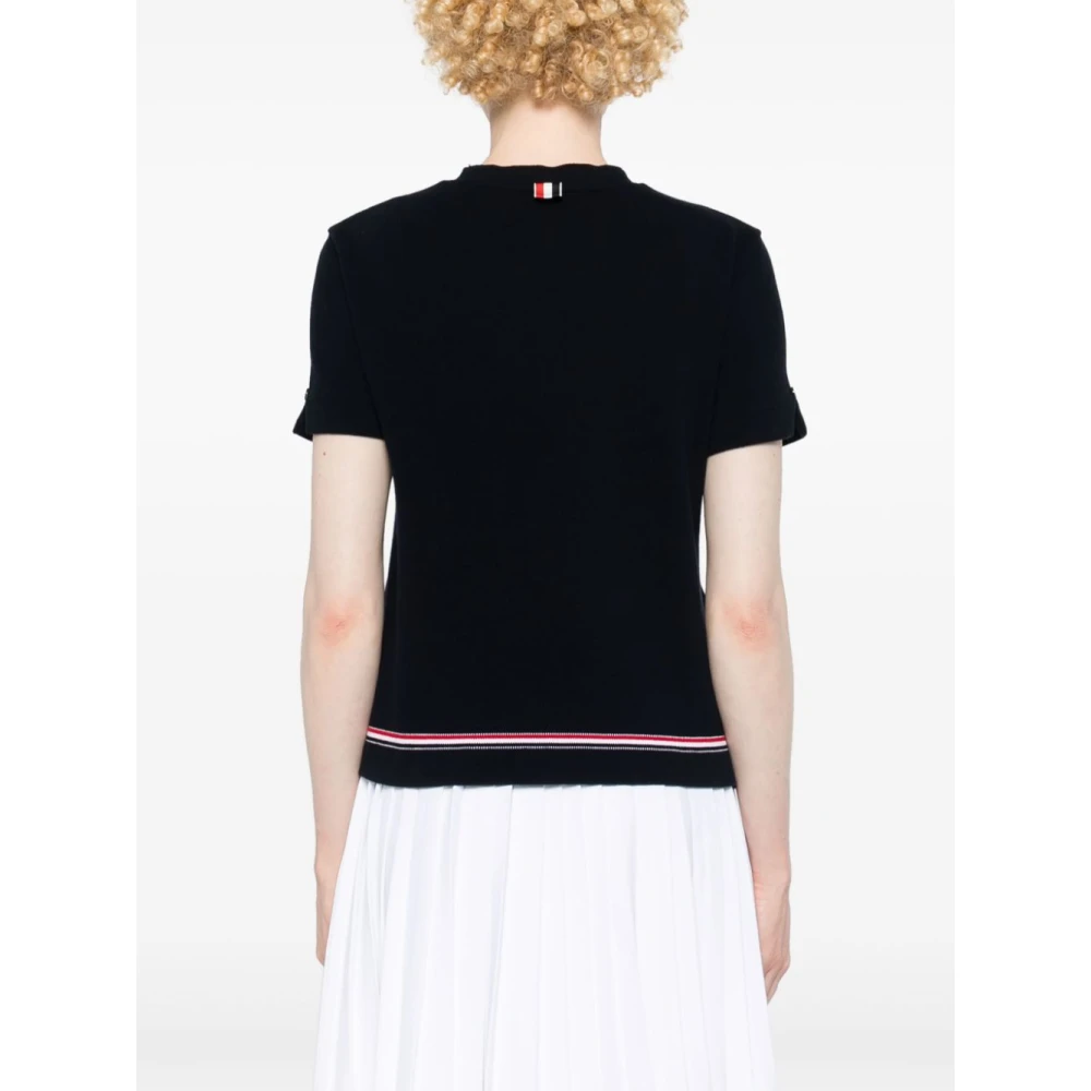 Thom Browne Blauw Poloshirt met Handtekening Strepen Blue Dames