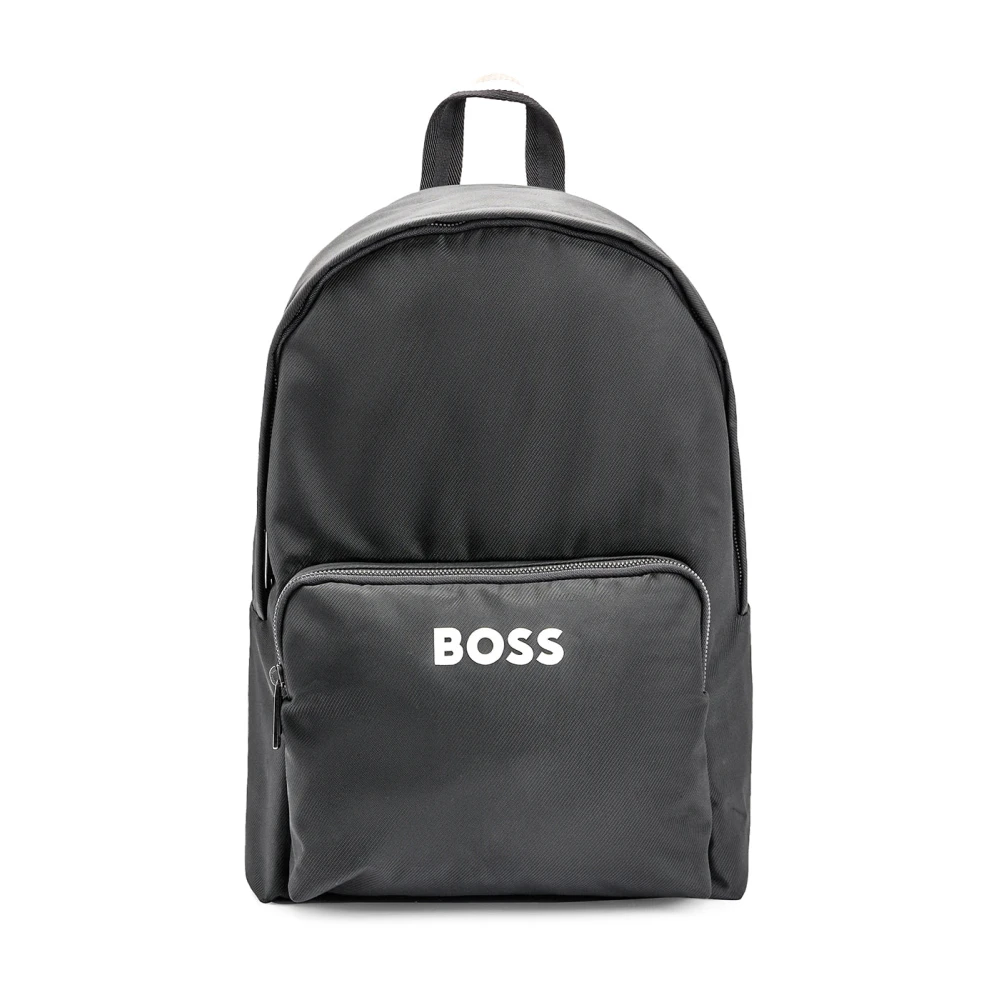 Hugo Unisex Black Backpack With Boss Logo - Backpacks - One Size - Bags
