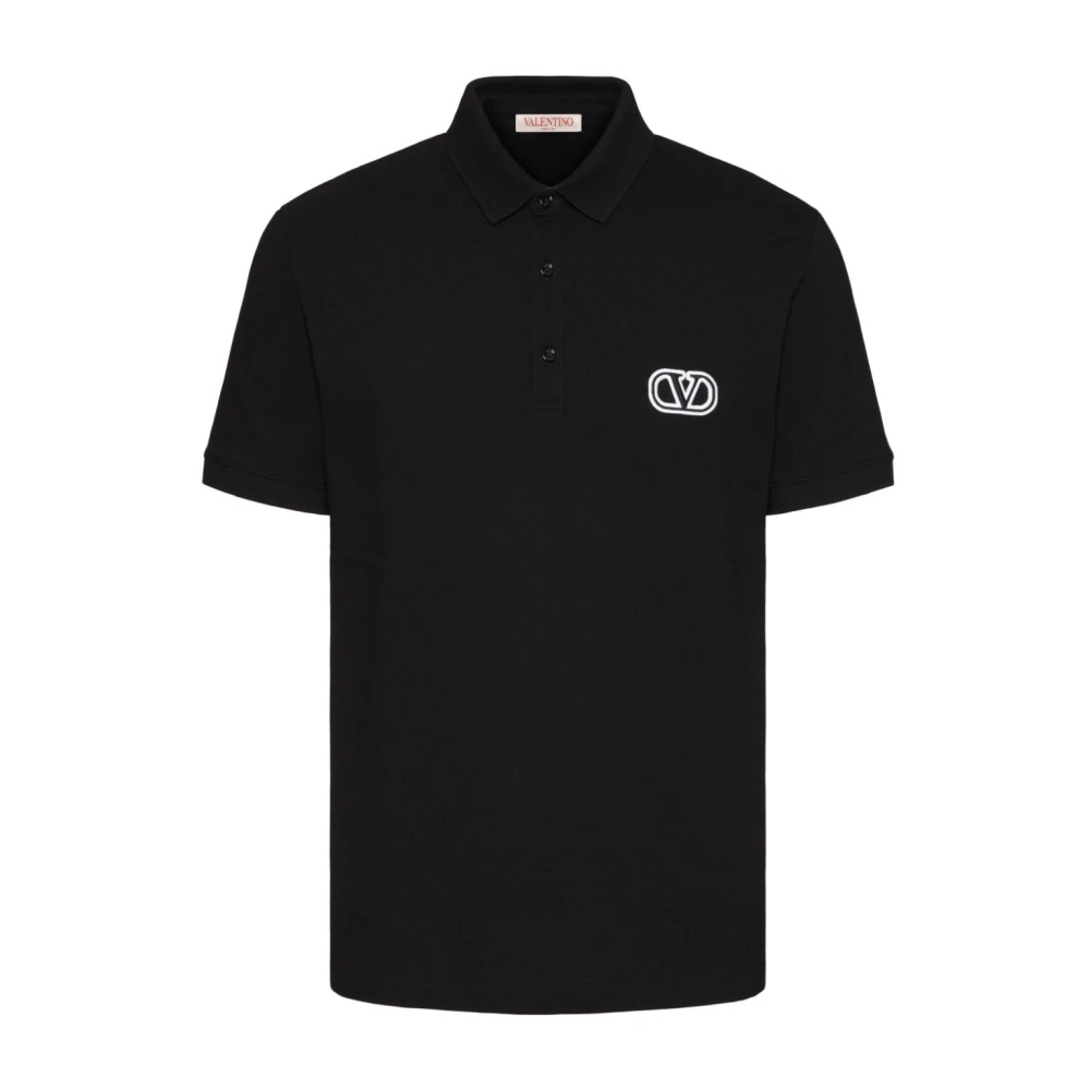 Valentino Zwarte T-shirts en Polos VLogo Signature Black Heren