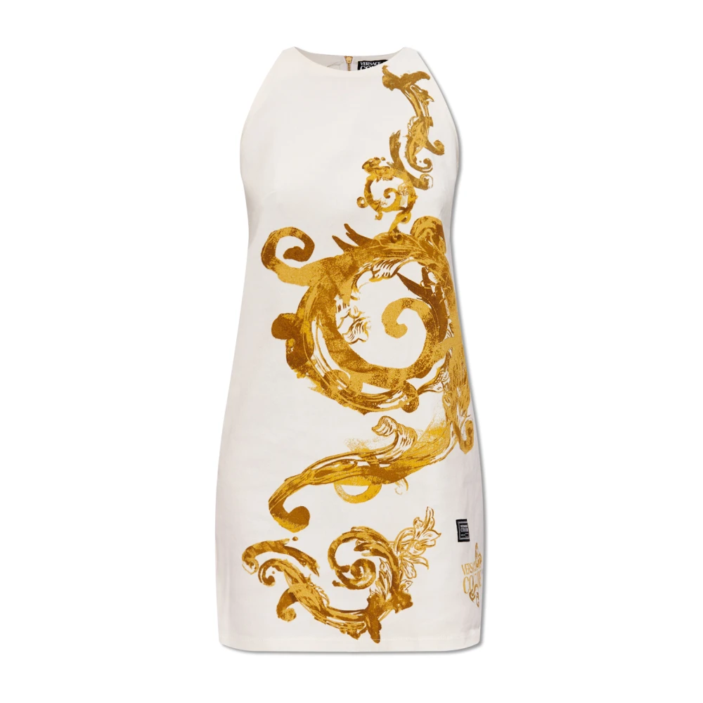 Versace Jeans Couture Bedrukte spijkerjurk White Dames