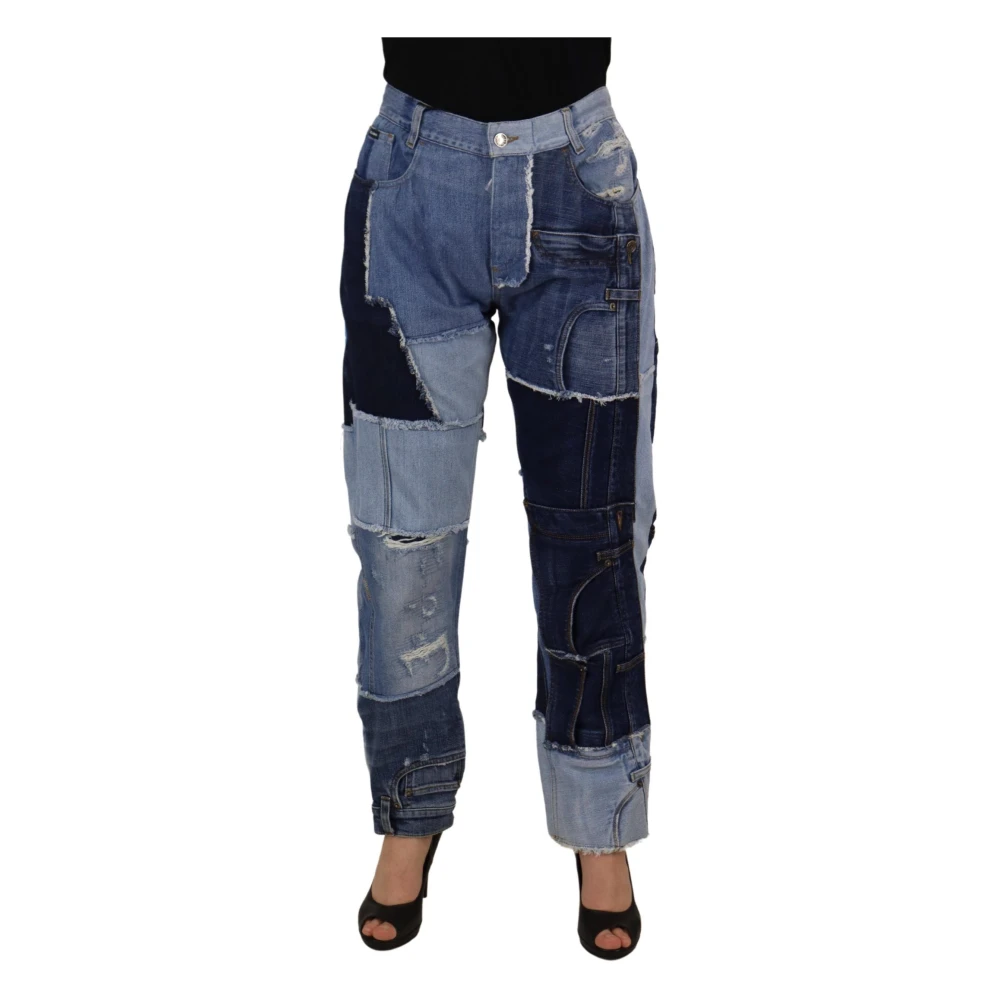 Dolce & Gabbana Women's Multicolor Slim-Fit Jeans,, High Waist Skinny Couture Jeans Large