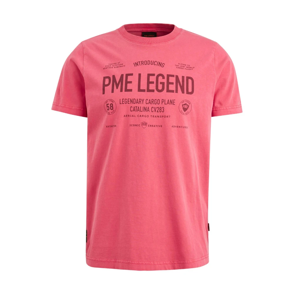 PME Legend Korte mouw ronde hals heren T-shirt Pink Heren