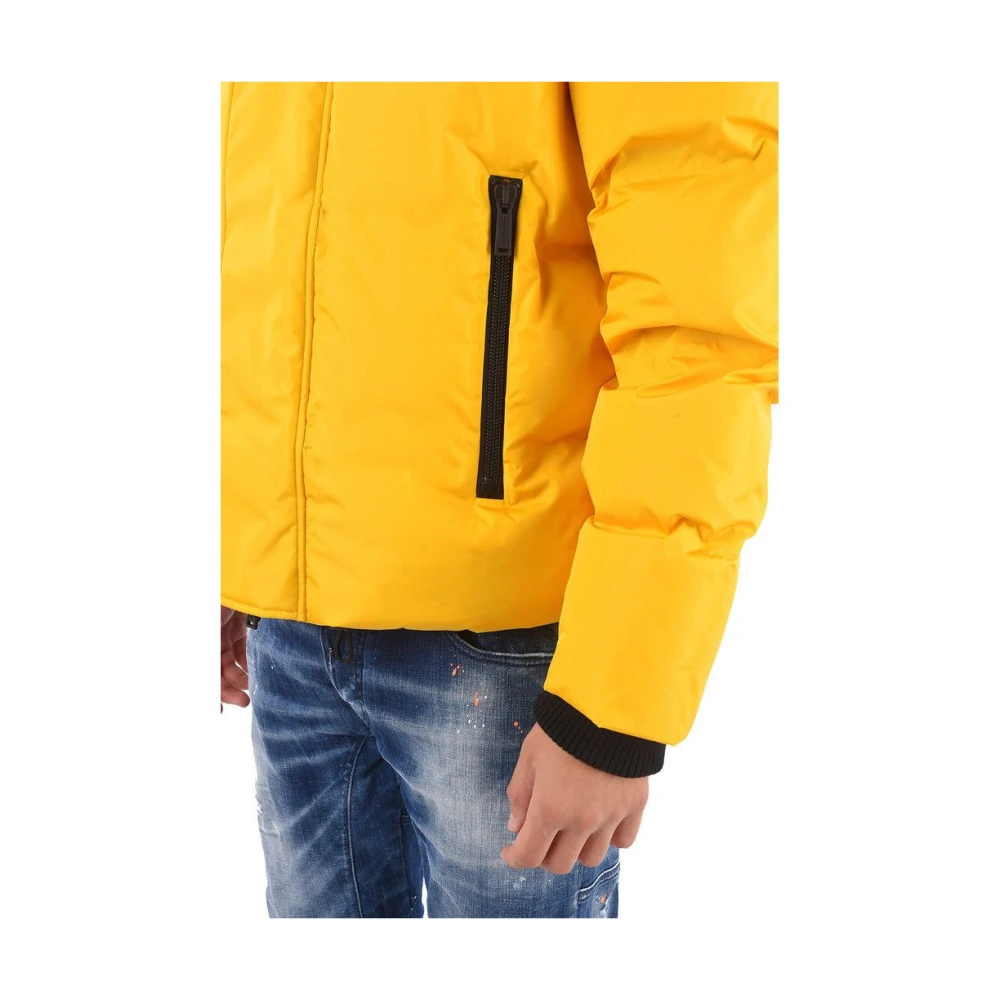 Dsquared2 Gele Nylon Donsjas Met Capuchon Yellow Heren