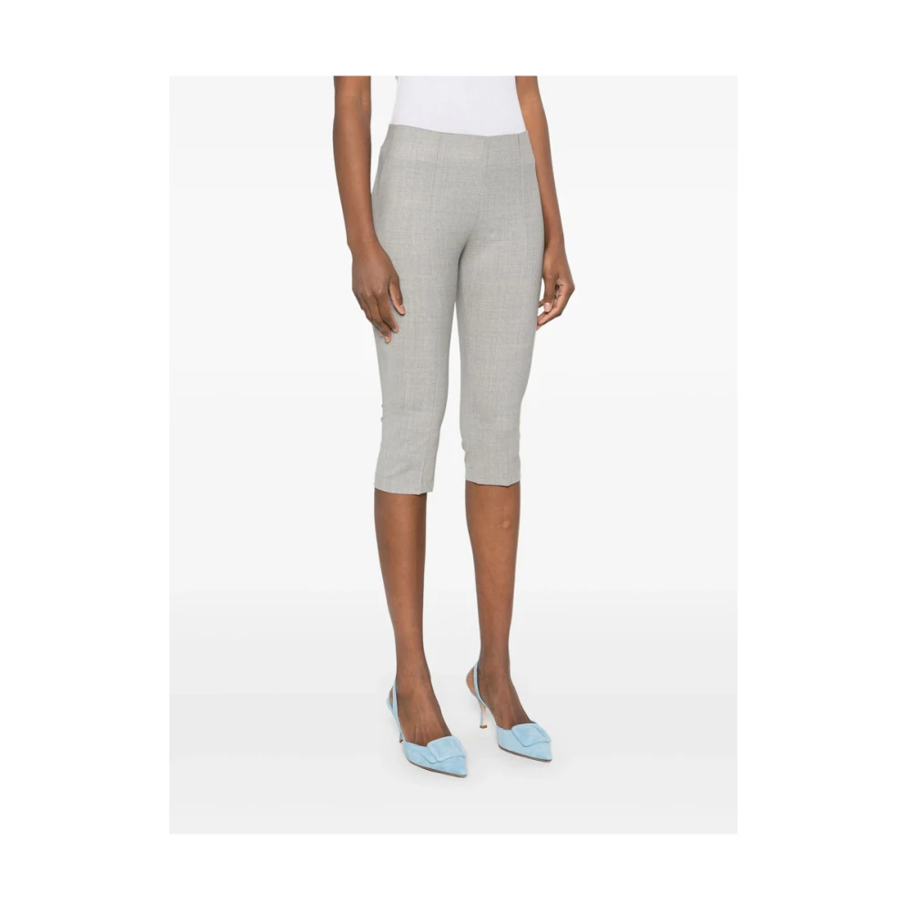Armarium Lichtgrijze Cropped Broek Met Zijrits Gray Dames