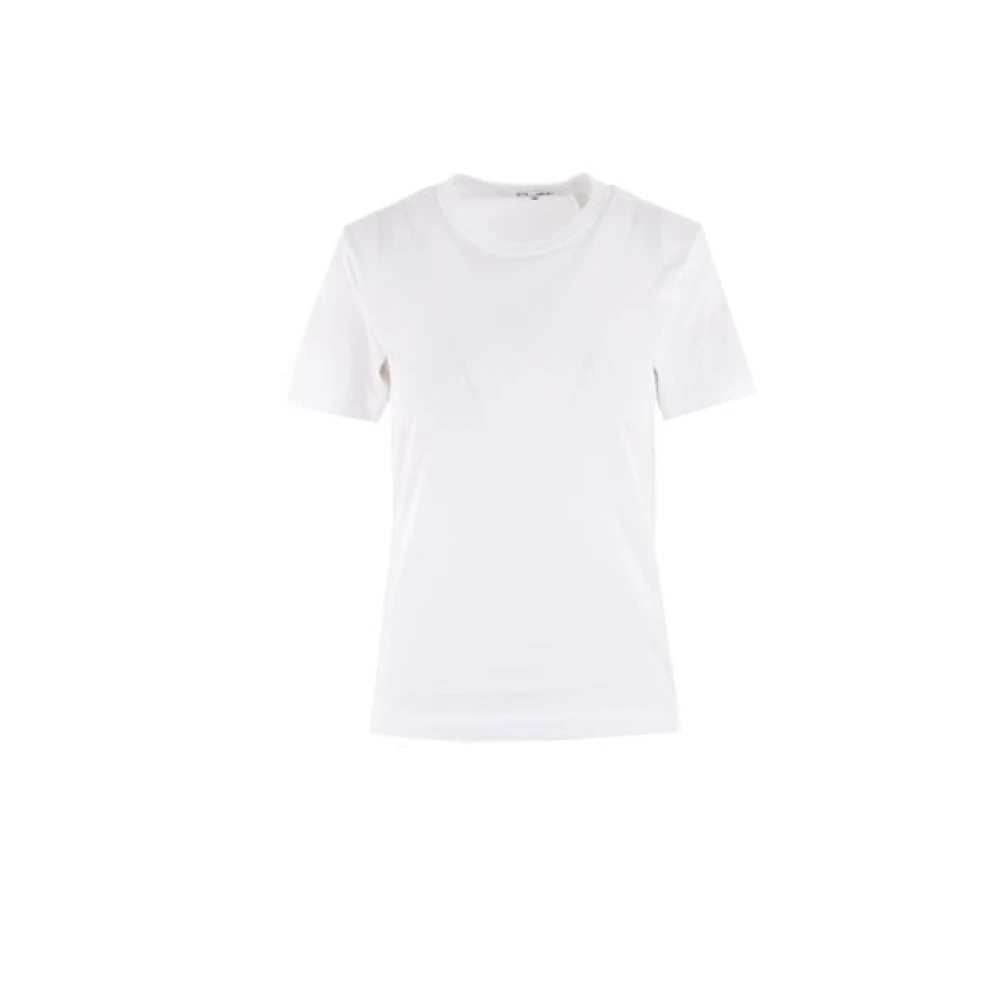 Comme des Garçons Play Witte T-shirt met Pixel Logo Patch White Dames
