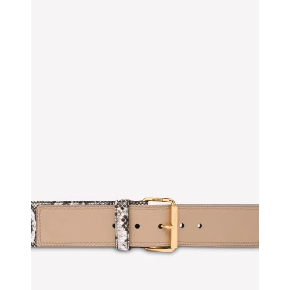 Moschino Rood-Beige-Zwart Leren Couture Riem Beige Dames