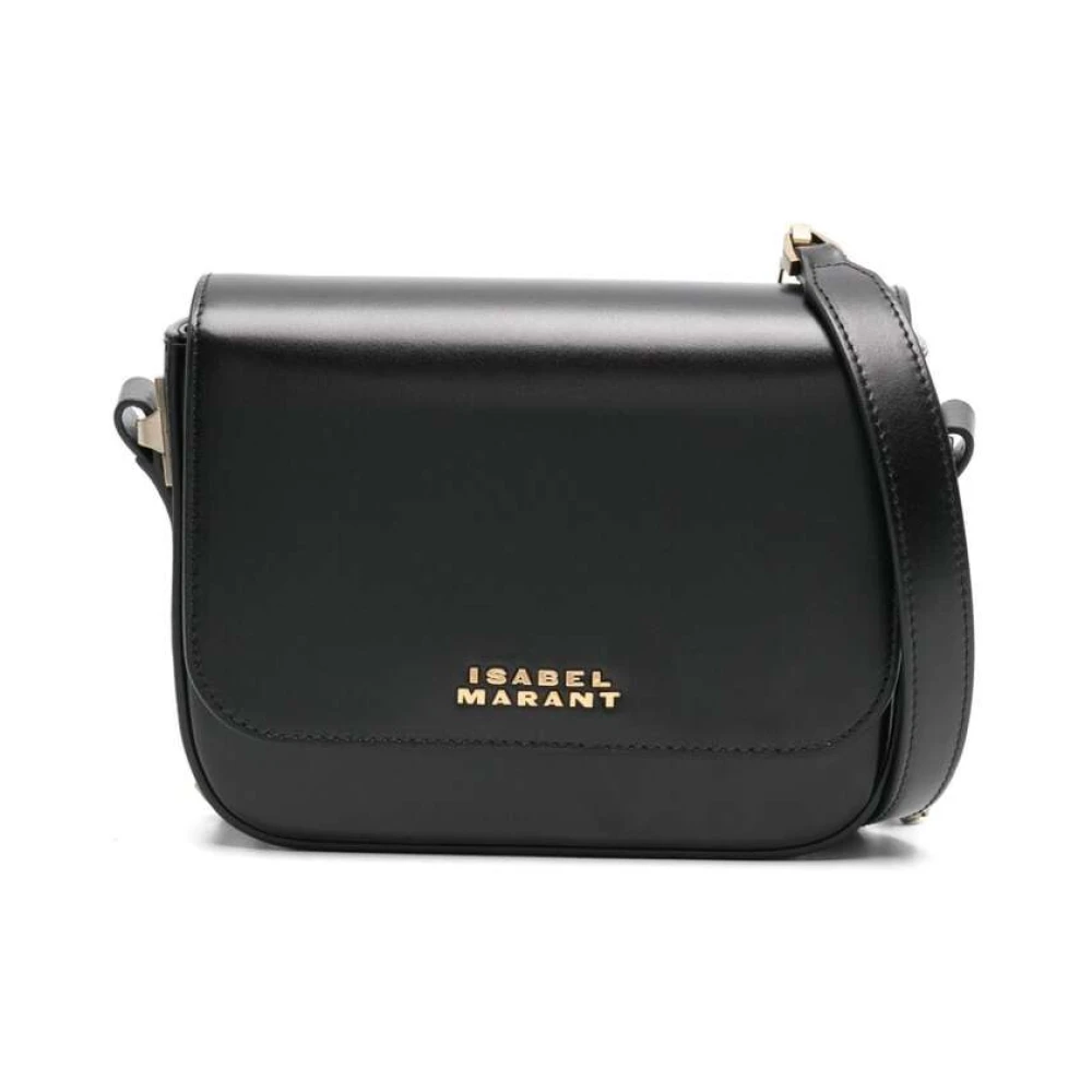 Isabel marant Zwarte leren ketting schoudertas Black Dames