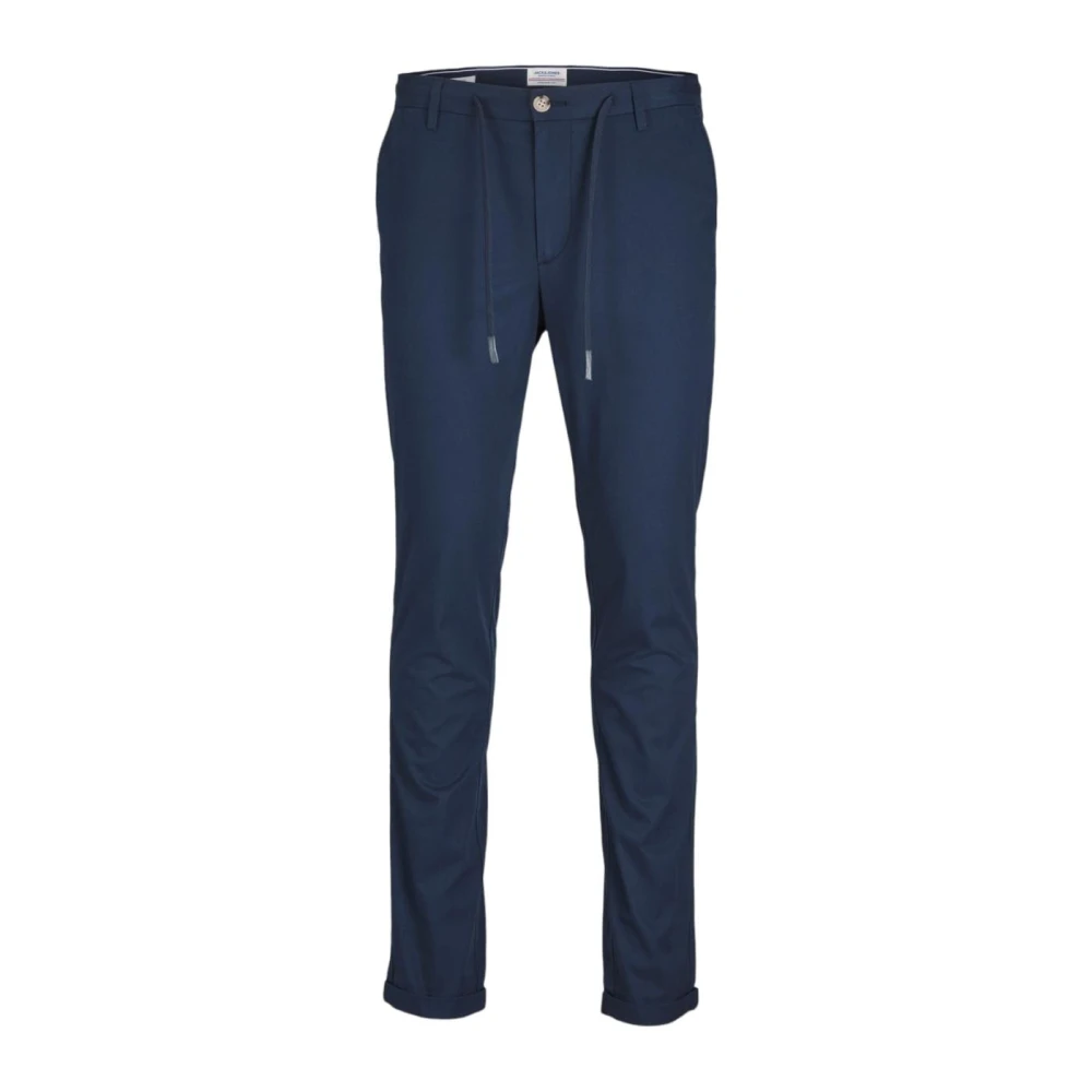 Jack & Jones Men's Blue Slim-Fit Trousers, W31 L32, Modern Slim Fit Chino Trousers
