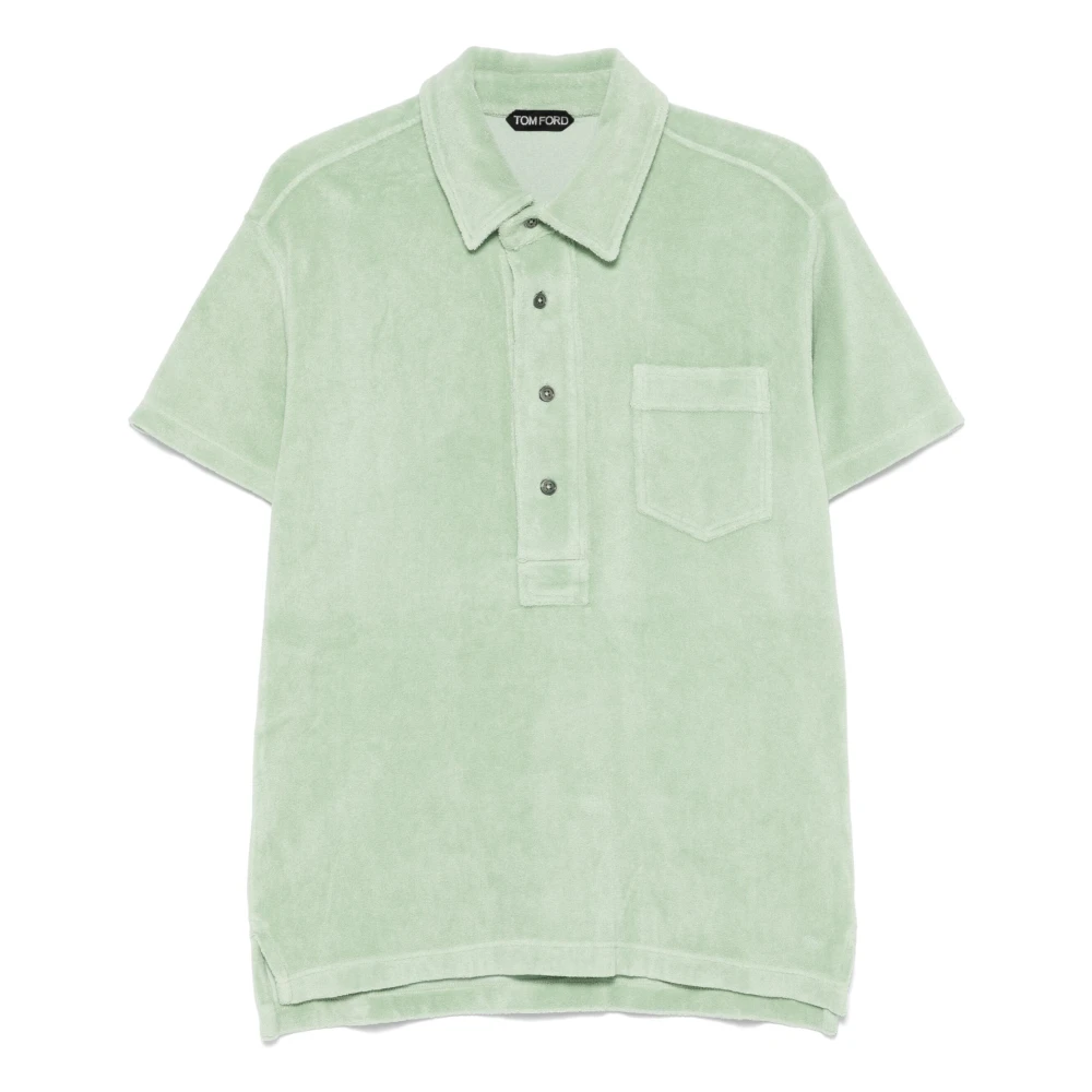 Tom Ford Katoenen poloshirt met Towelling Design Green Heren