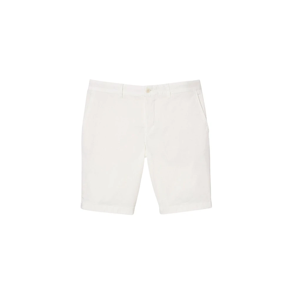 Lacoste Men's White Casual Shorts, M, Slim Fit Bermuda Shorts