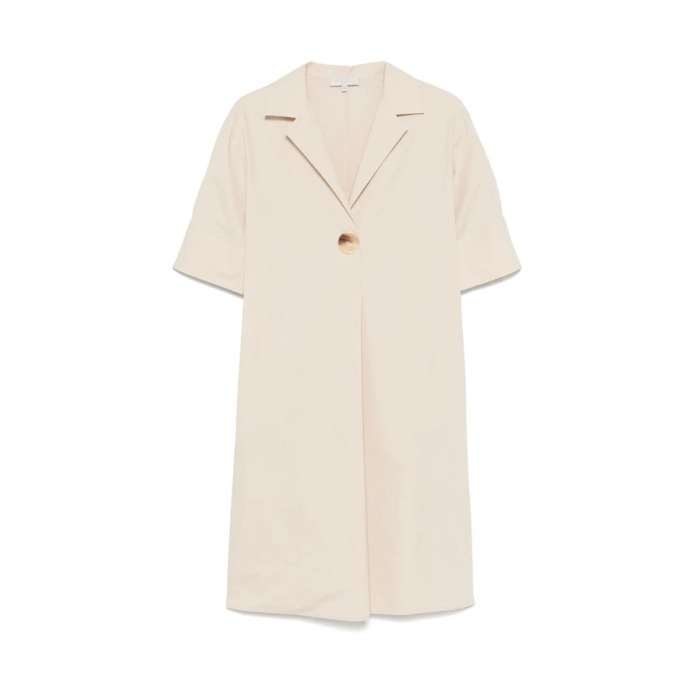 Antonelli Firenze Beige Geplooide Jurk Korte Mouw Beige Dames