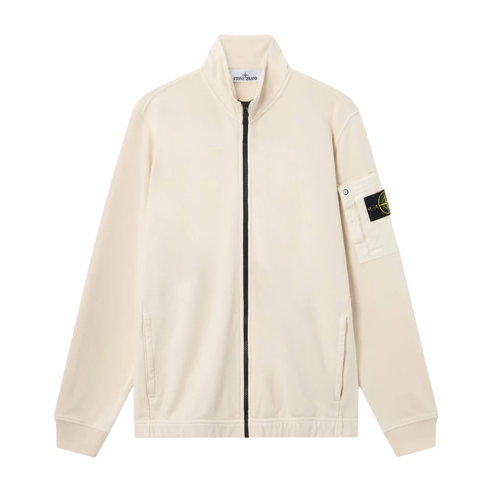 Stone Island White Zip-Throughs, Male, Xl, Zip-Through Sweatshirt