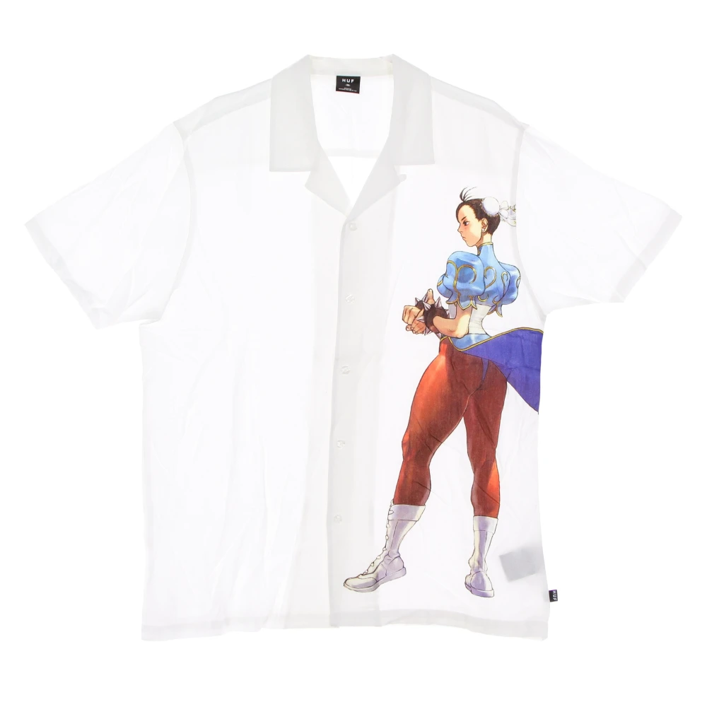 HUF Street Fighter Resort Shirt Wit Korte Mouw White Heren