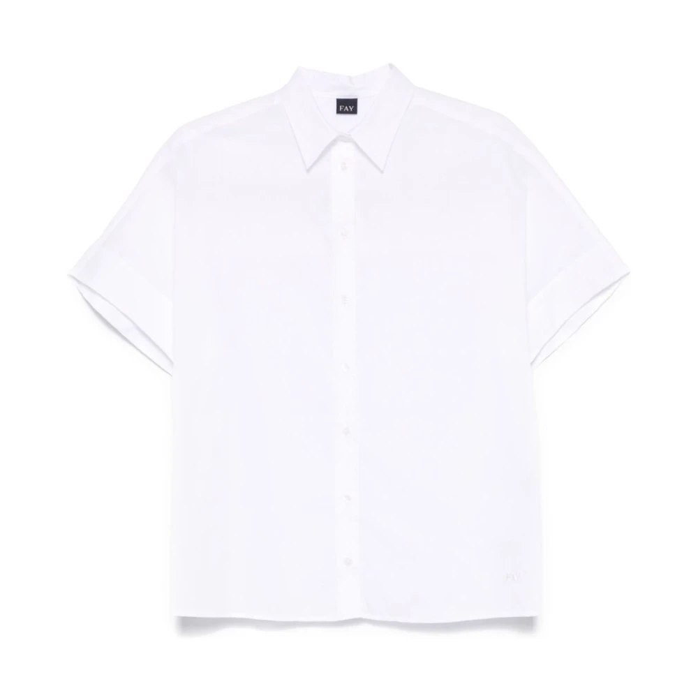 Fay Klassieke Witte Shirt Korte Mouwen White Dames