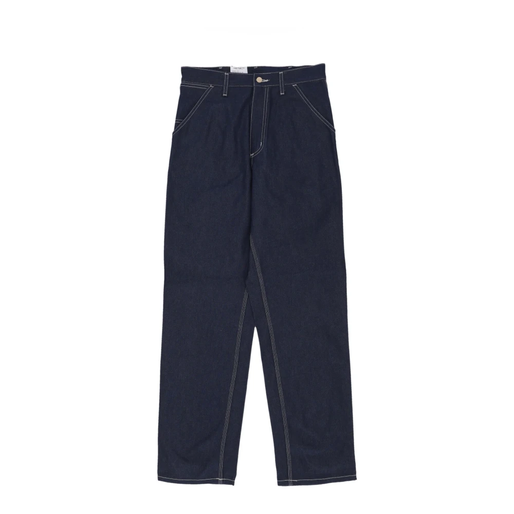 Carhartt WIP Blauwe Stijve Straight Jeans voor Mannen Blue Heren