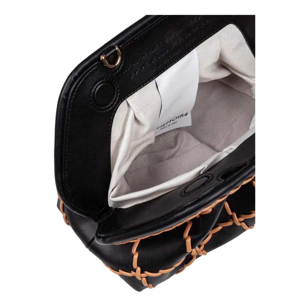 THEMOIRè Vegan Stof Clutch Tas Zwart Leer Black Dames