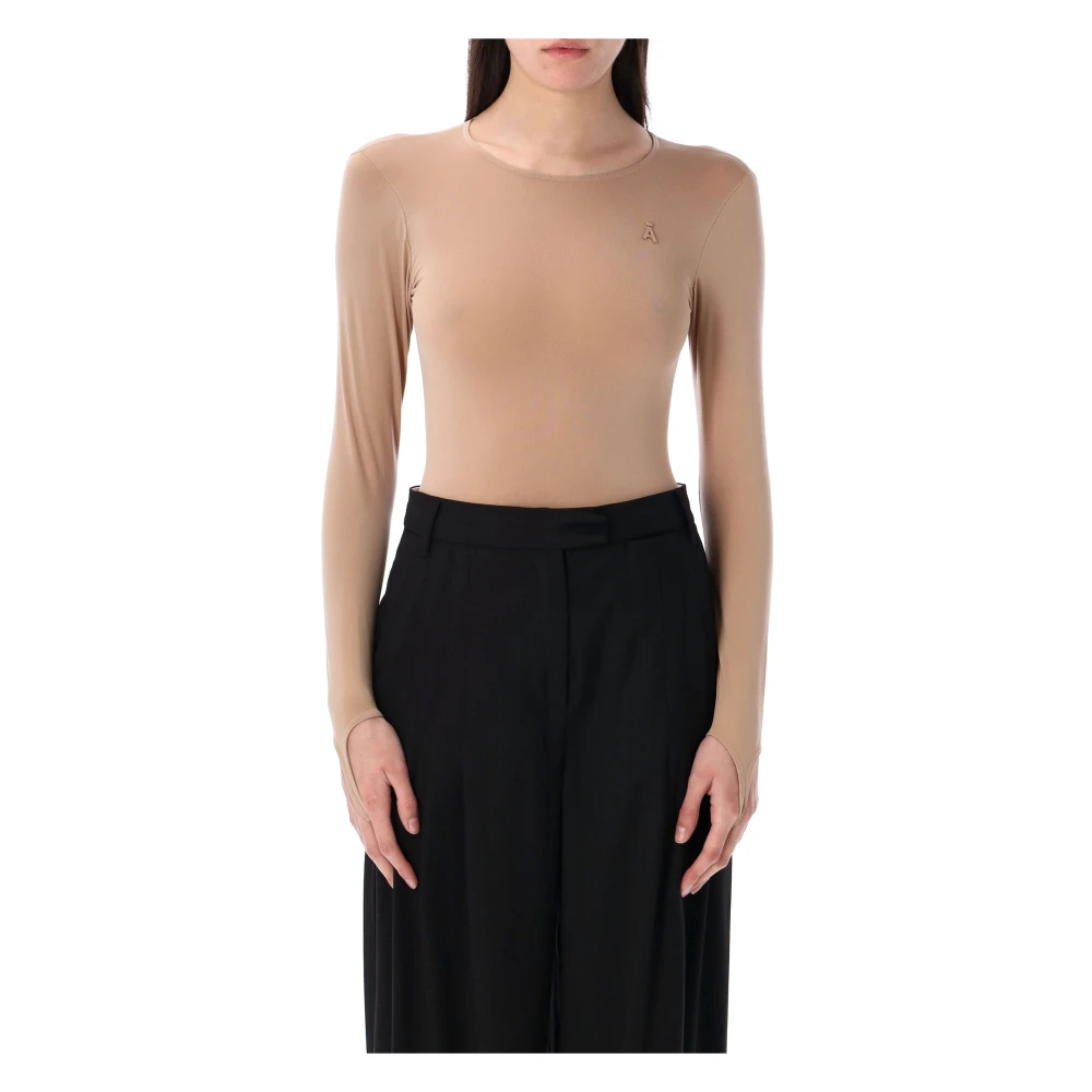 Andrea Adamo Stijlvolle Nude Cut-Out Topwear Beige Dames