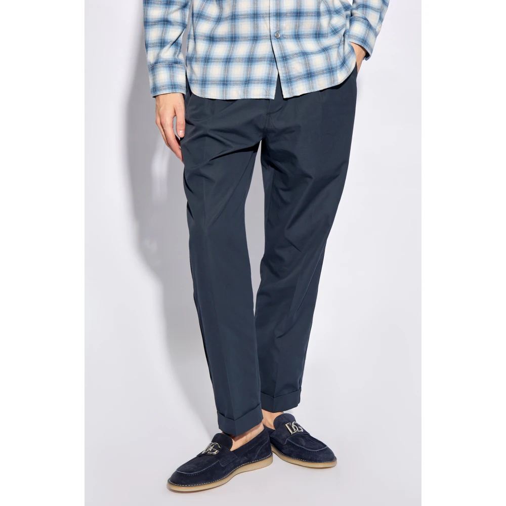 Tom Ford Broek met plooien Blue Heren