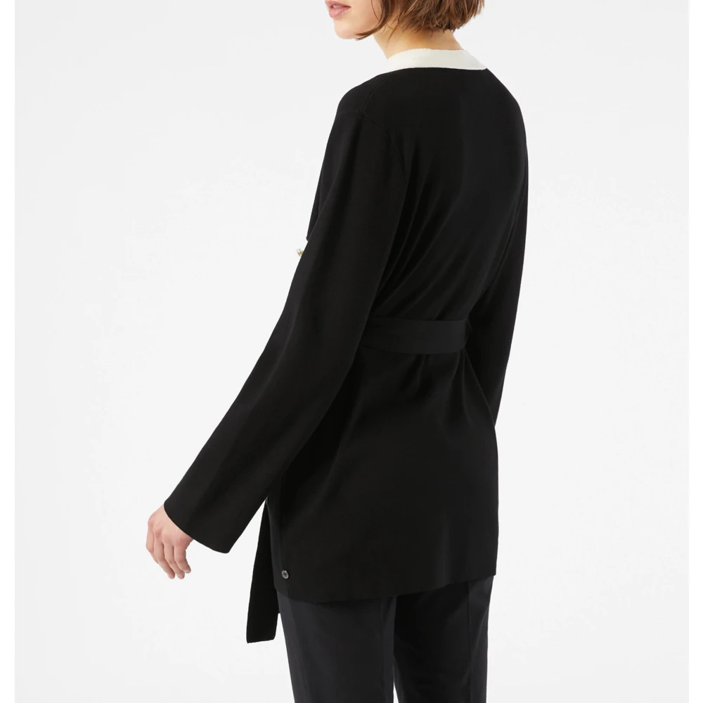 Pennyblack Contrastboord Cardigan Rovigo Stijl Black Dames