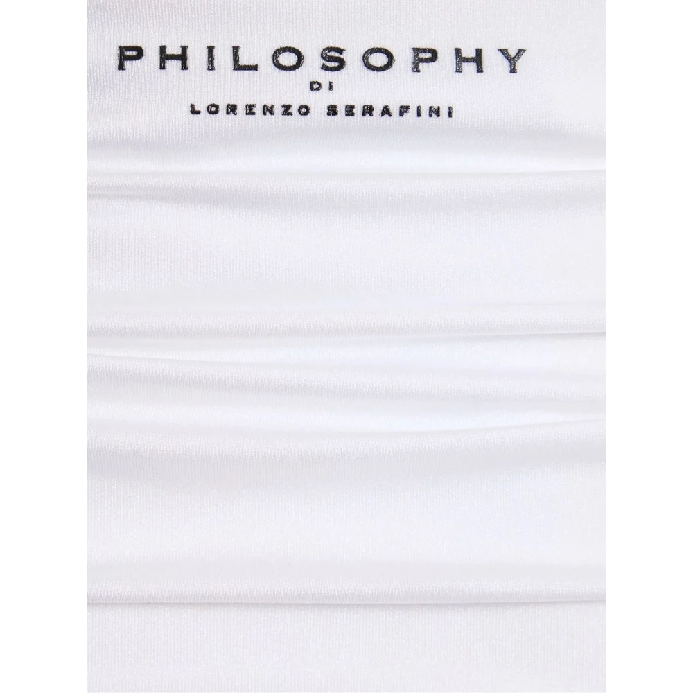 Philosophy di Lorenzo Serafini Witte Gerimpelde Mini Rok White Dames