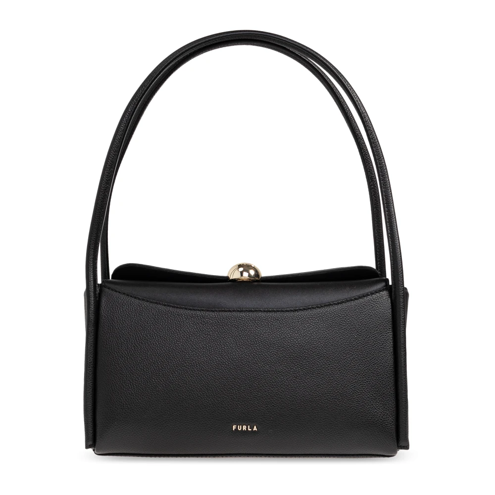 Furla Vrouw Zwart Tassen Dames, One Size, Leer, Nicole Medium Schoudertas