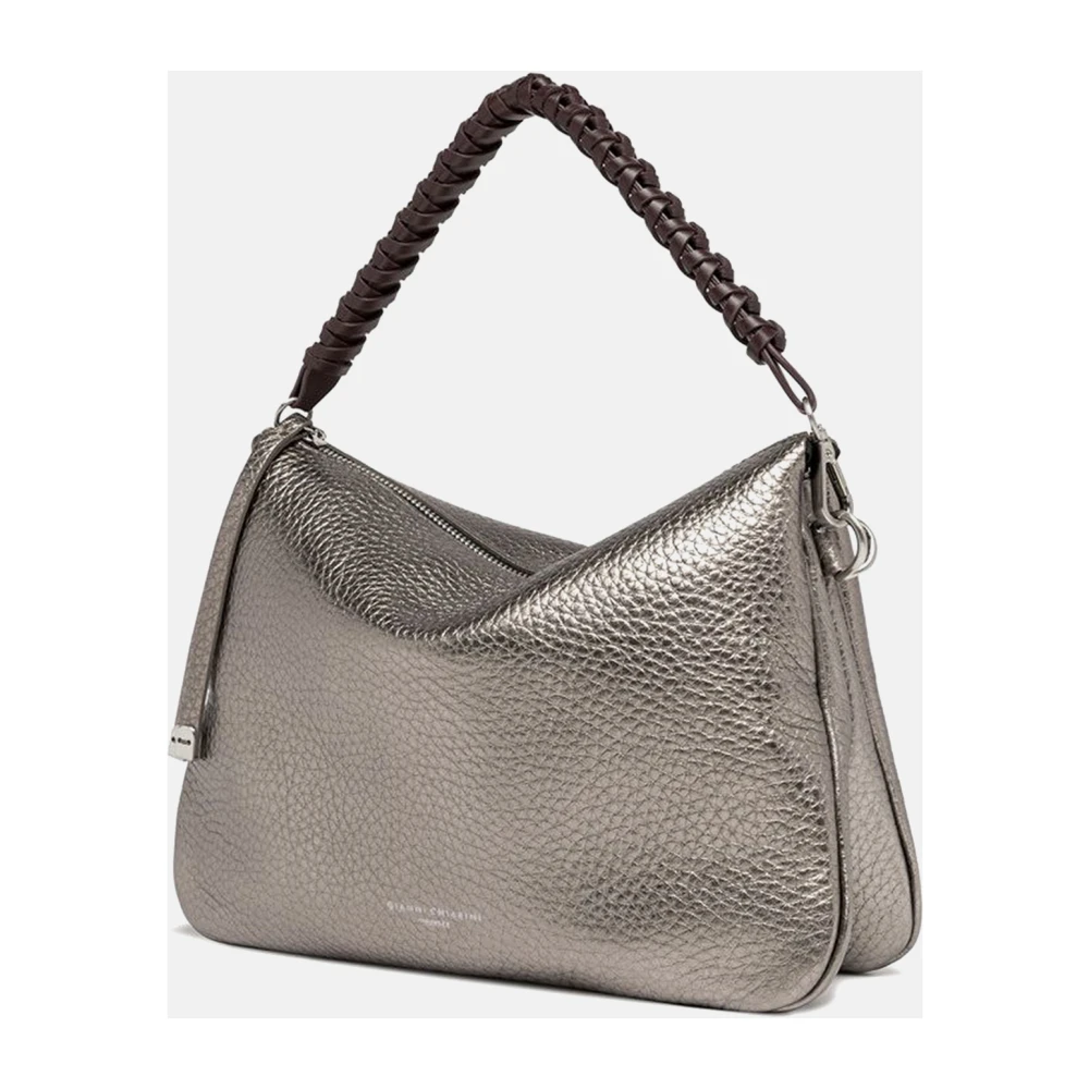 Gianni Chiarini Gouden Crossbody Tas met Gevlochten Handvat Gray Dames