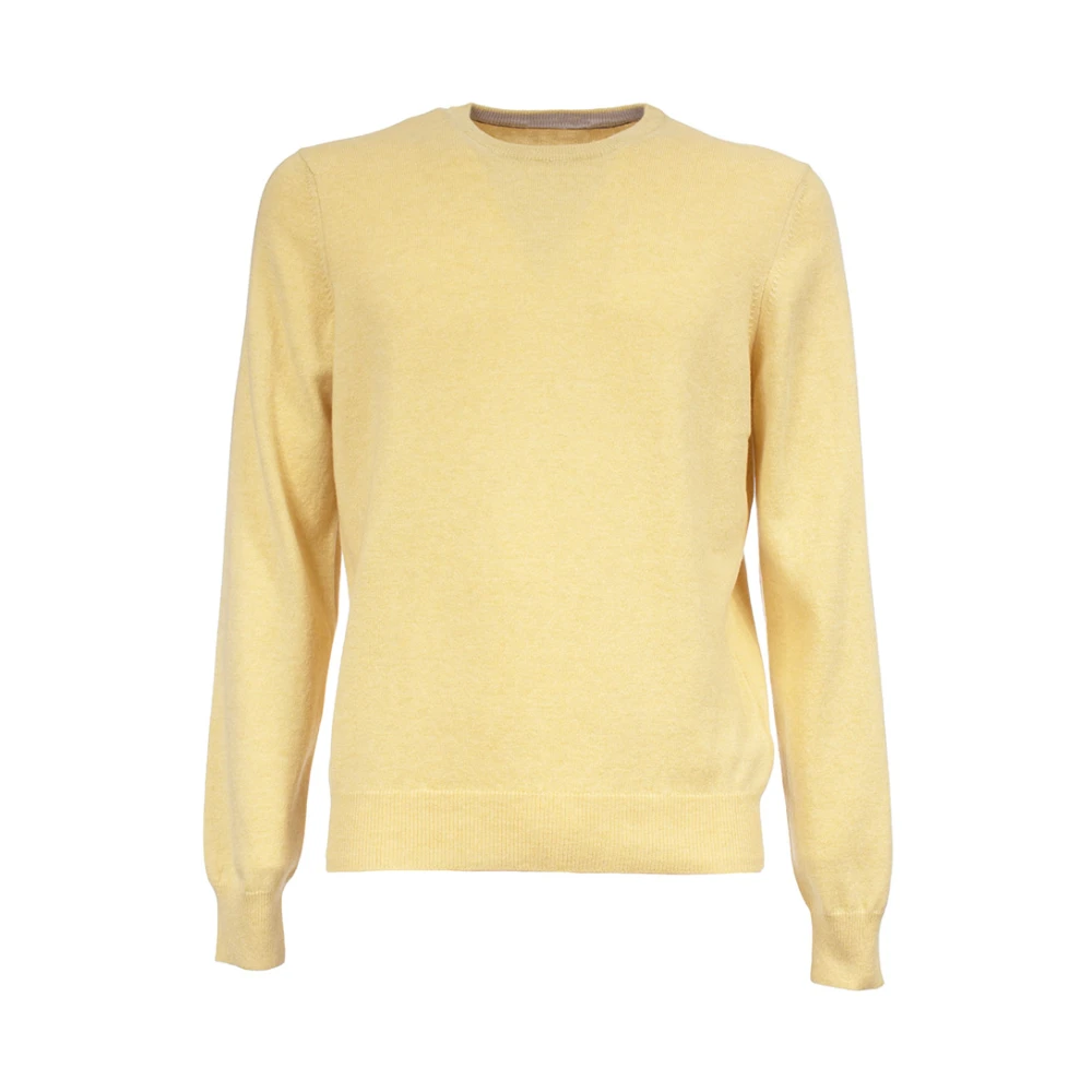 Gran Sasso Slim Fit Wollen Kasjmier Trui Yellow Heren