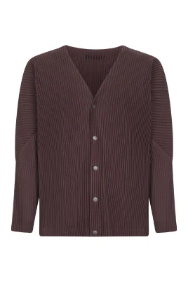 Bordeaux V-ringad Ballongärm Sweater