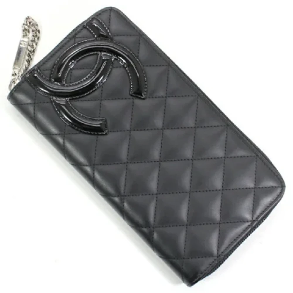 Chanel Vintage Pre-owned Leather wallets Black Dames