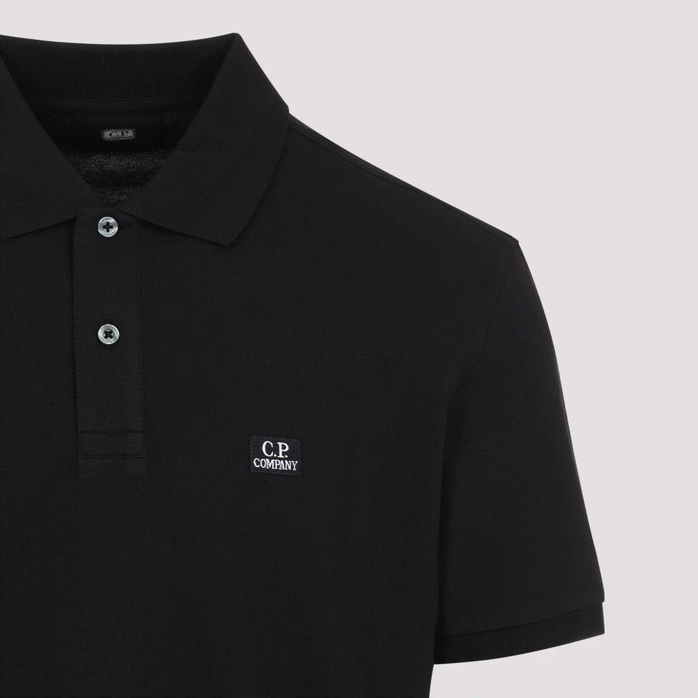 C.P. Company Zwarte Stretch Piquet Polo Shirt Black Heren