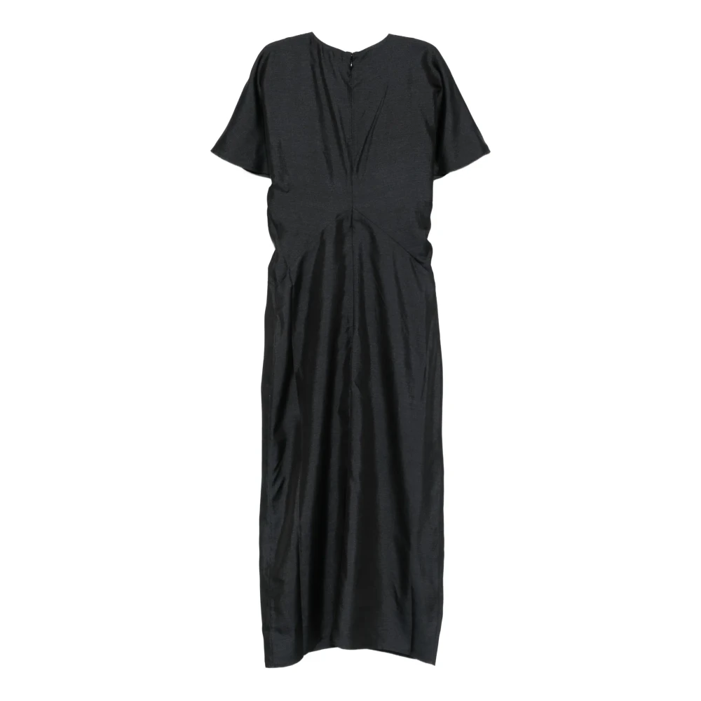 Soeur Vrouw Zwart Kleedjes Dames, S, Ella Draped Silk Dress