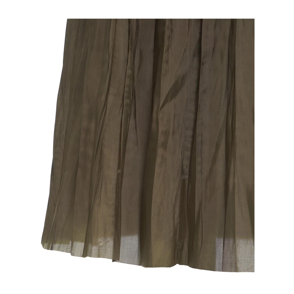 Roberto Collina Elegante Olijf Geplooide Rok Green Dames