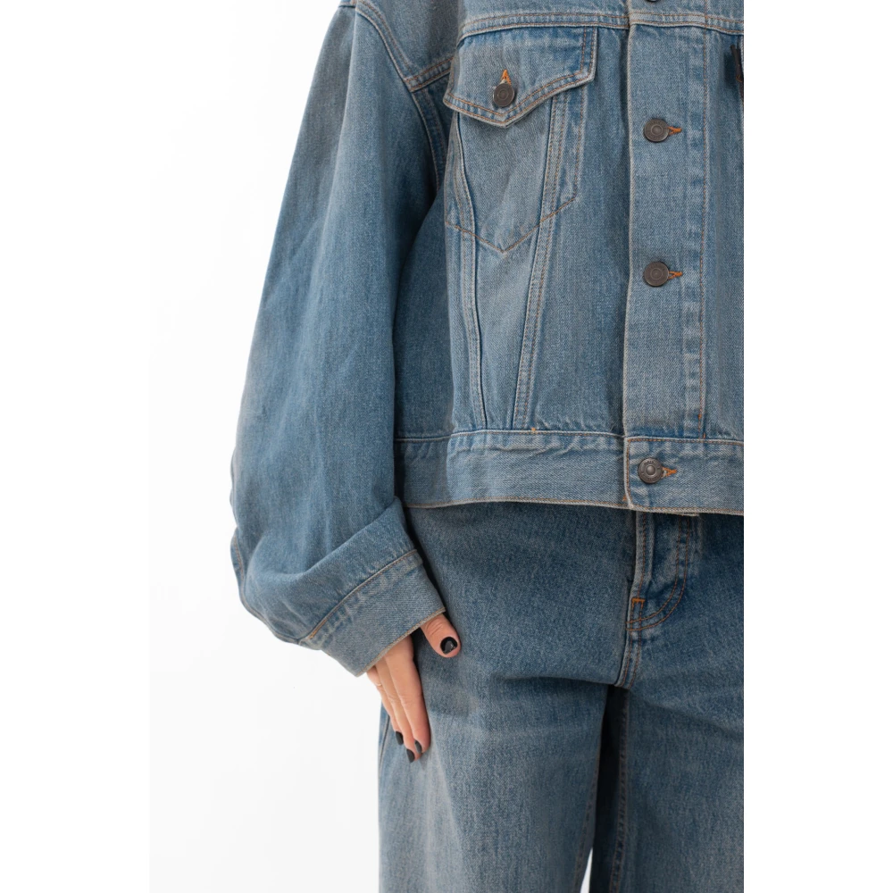 Haikure Oil Wash Denim Jacket Blue Dames