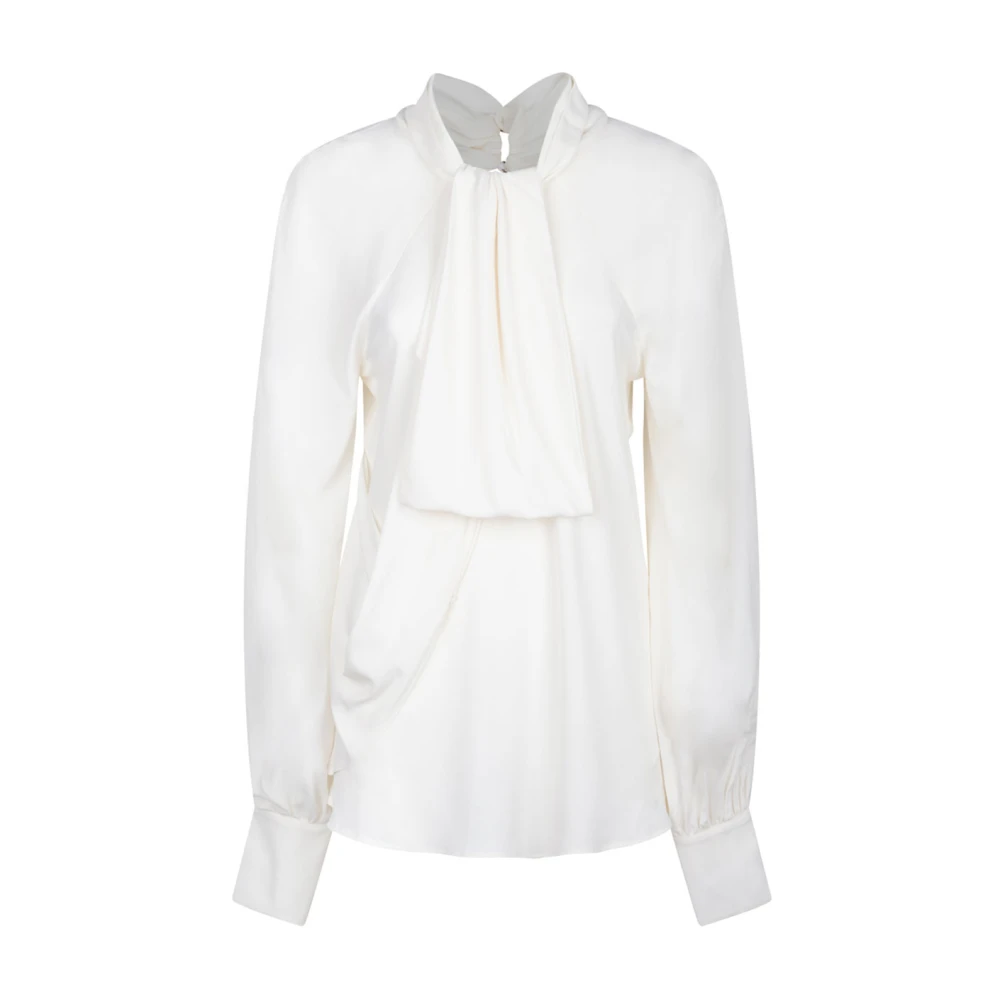 Genny Witte Gedrapeerde Top met Sjaal White Dames