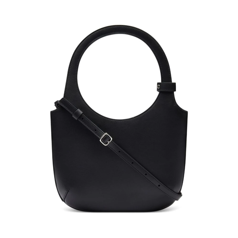Courrèges Zwarte Leren Handtas met Zilveren Details Black Dames
