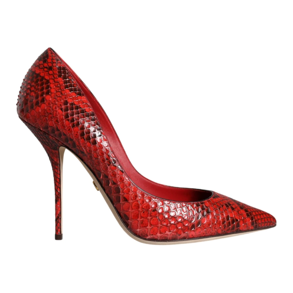Dolce & Gabbana Women's Red Leather Stiletto High Heels Pumps