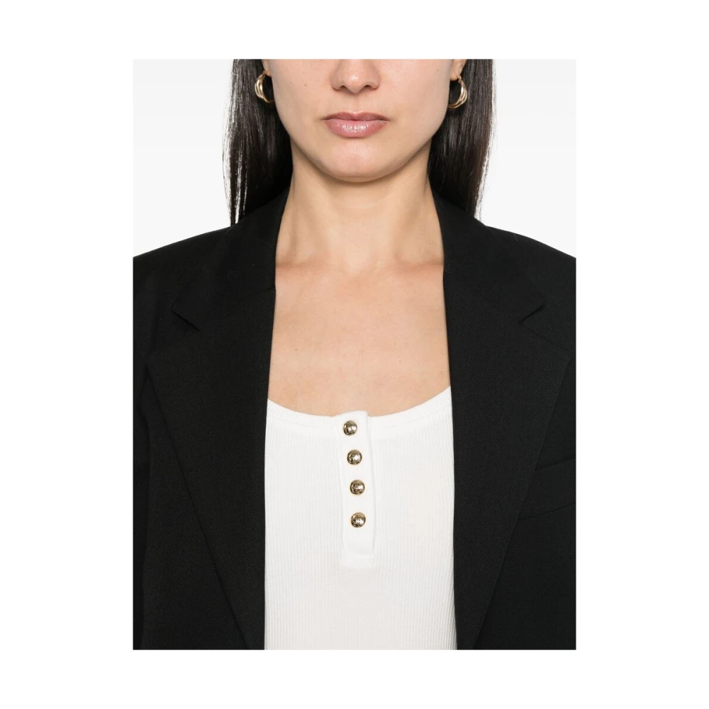 Anine Bing Witte Geribbelde Mouwloze Top White Dames