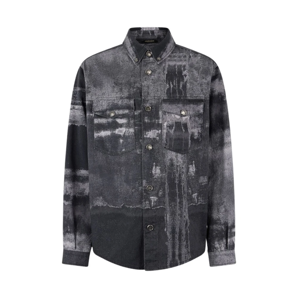 Roberto Cavalli Hombre Negro Camisas, Talla: Xl