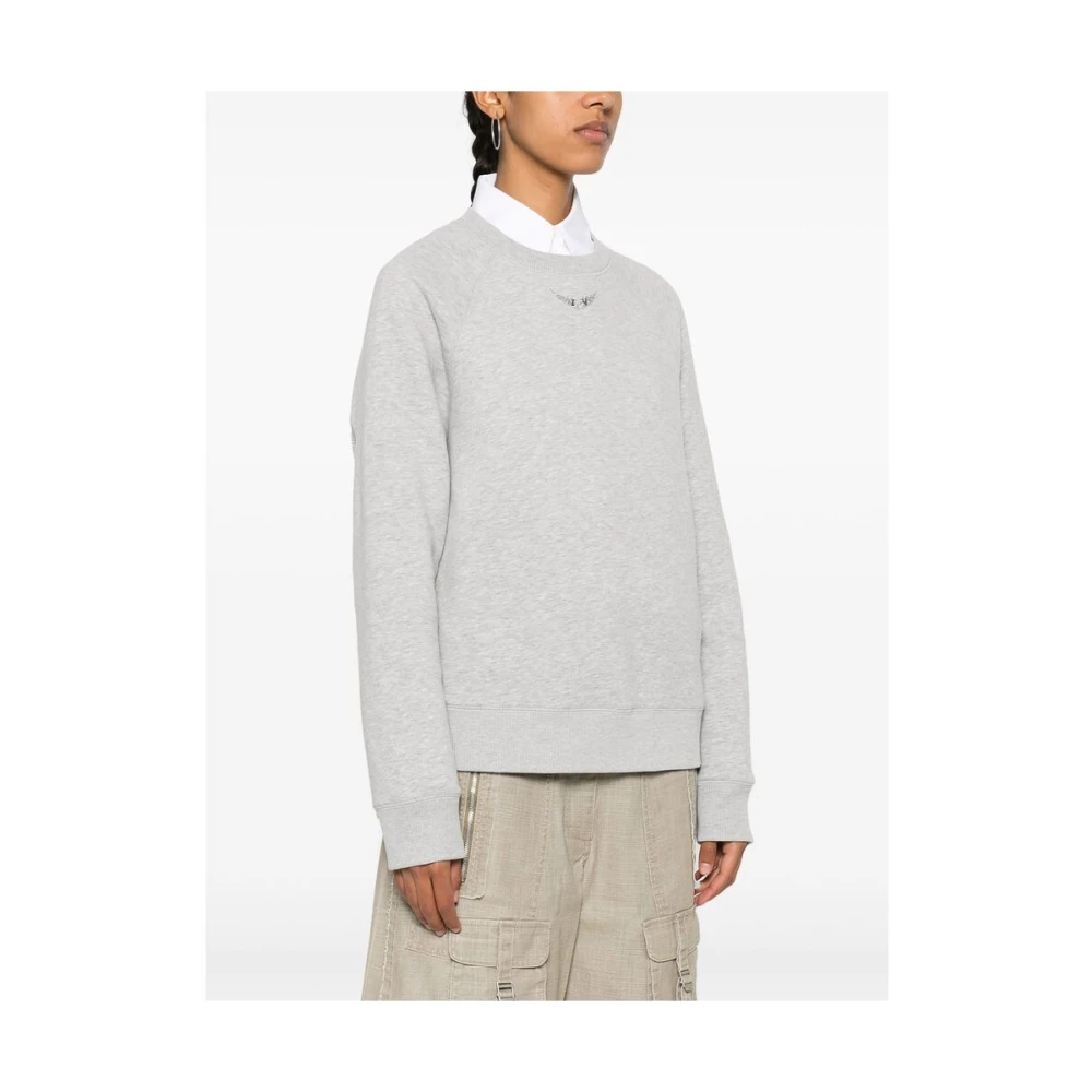 Zadig & Voltaire Grijze Kristalvleugels Sweatshirt Gray Dames