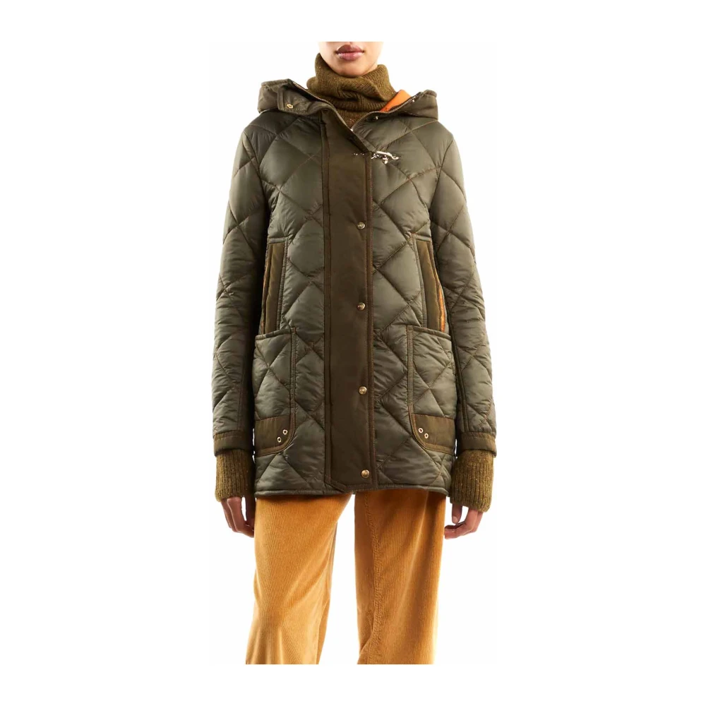 Fay Gewatteerde Militaire Parka Jas Green Dames