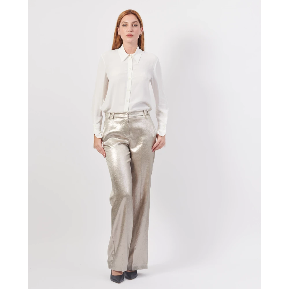 PATRIZIA PEPE Gouden Glamour Broek Yellow Dames