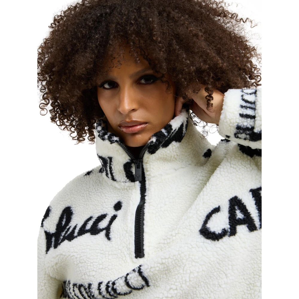 carlo colucci Fluffy Cropped Teddy Sweater Pink Dames