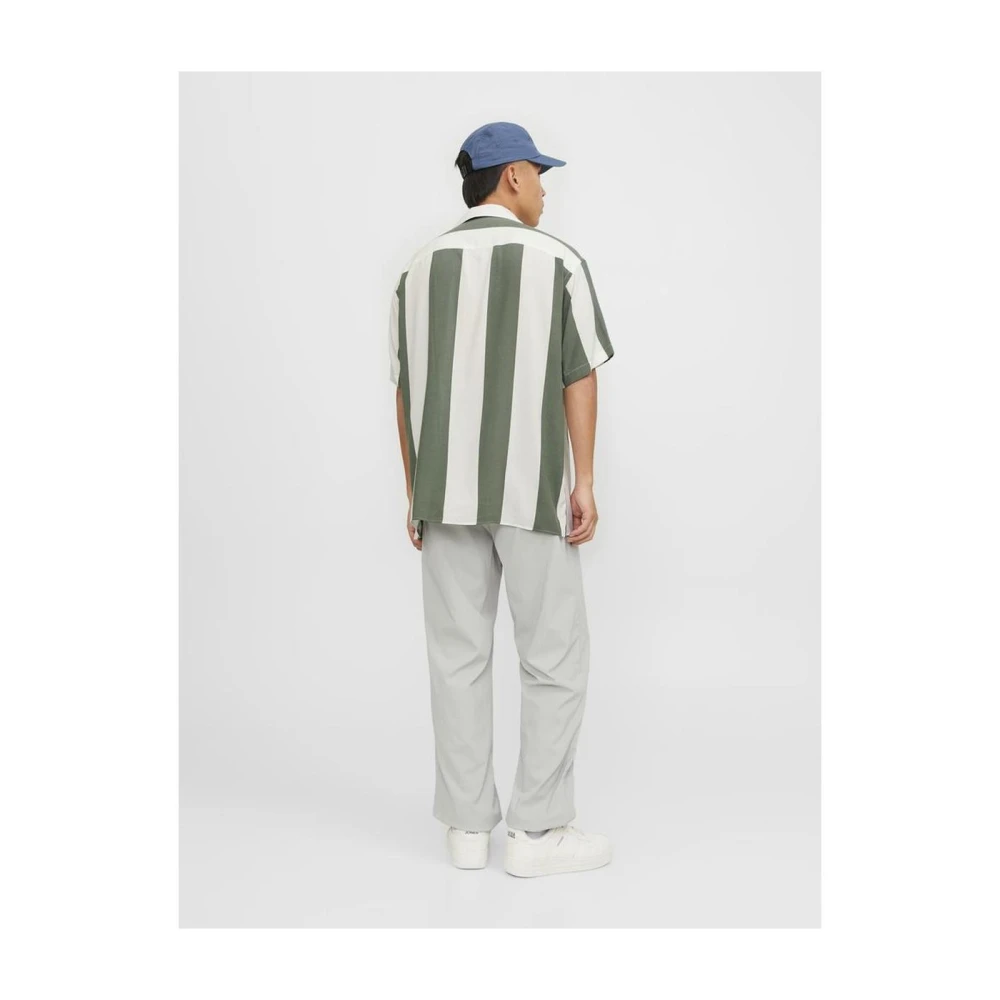 jack & jones Groene viscose korte mouwen overhemd Multicolor Heren