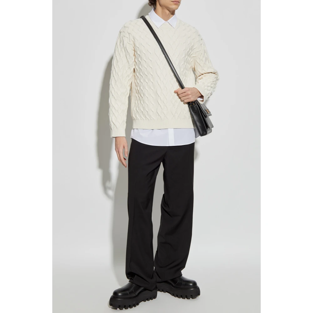 Moschino Katoenen shirt met geborduurd logo White Heren