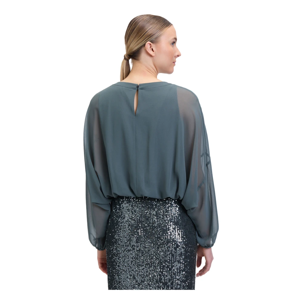 Vera Mont Elegante Oversized Blouse met Ronde Hals Gray Dames