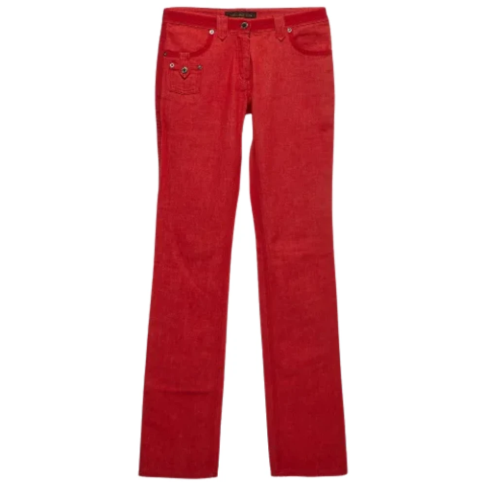 Louis Vuitton Vintage Pre-owned Denim jeans Red Dames
