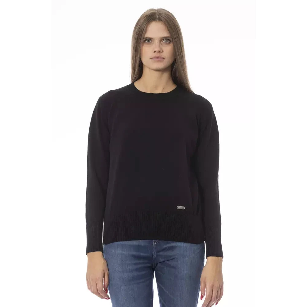 Baldinini Trendy Zwarte Wollen Trui Black Dames