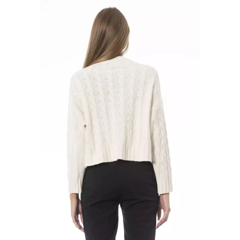 Baldinini Gezellig Gebreide Trui met Monogramdetail Beige Dames
