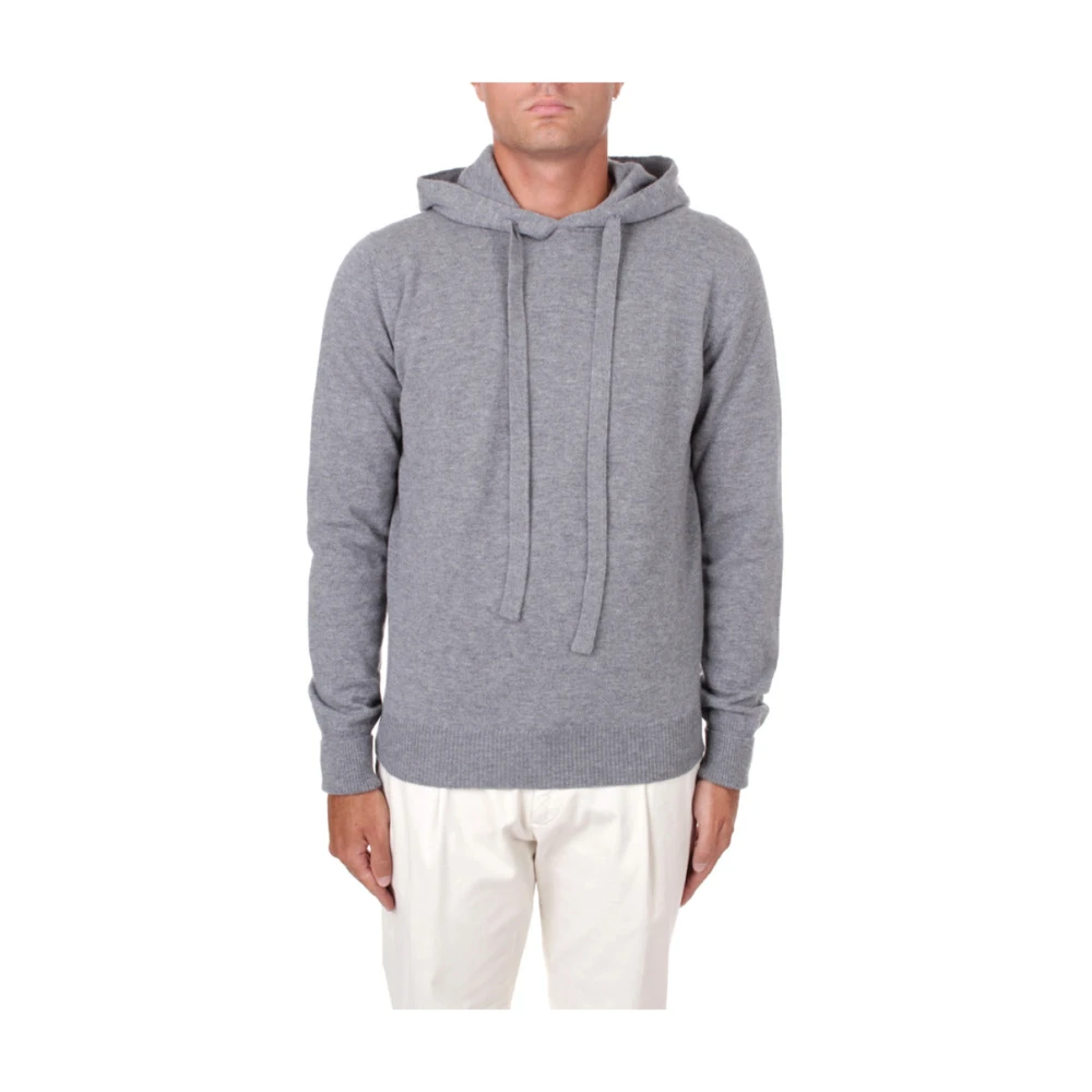 Alpha Studio Gebreide wollen trui met capuchon Gray Heren
