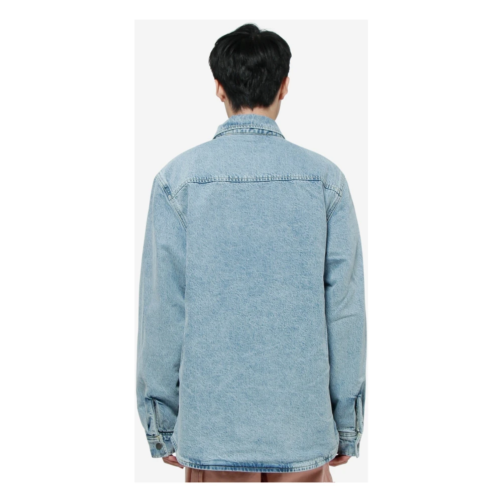 Stüssy Sherpa Gevoerde Katoenen Overhemd Grijs Gray Heren